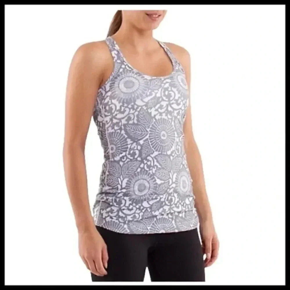 Lululemon tank in Heathered Fossil/White Beachy  Floral | 4